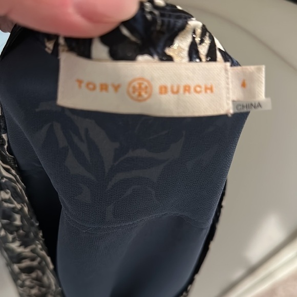 Tory Burch Caralyn Silk Blend Floral Sheen Long Sleeve Button Down Blouse Shirt - Picture 8 of 16